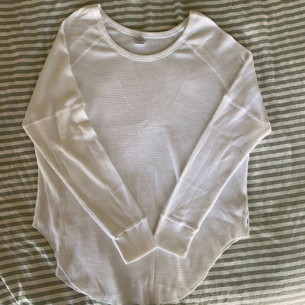Aritzia White Waffle Knit Long-sleeve Thermal Size 1X